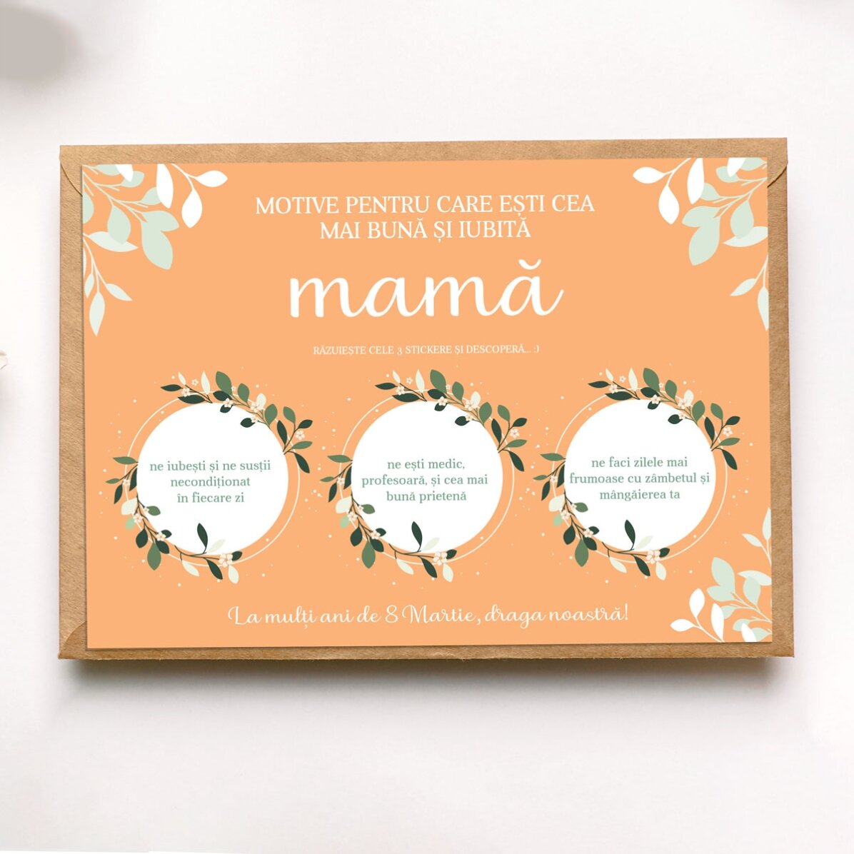 Card răzuibil personalizat cu motive pentru cea mai bună mamă