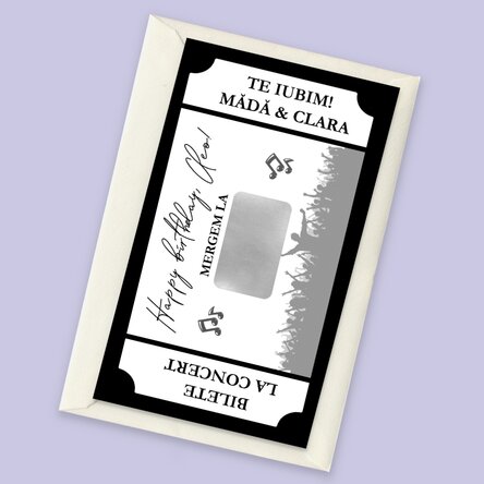 Card răzuibil personalizat cu text - Concert