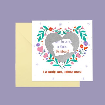 Card răzuibil personalizat cu text - Love