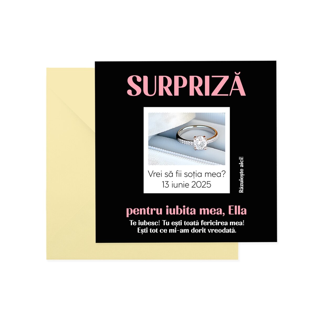 Card răzuibil personalizat cu text - Surpriză