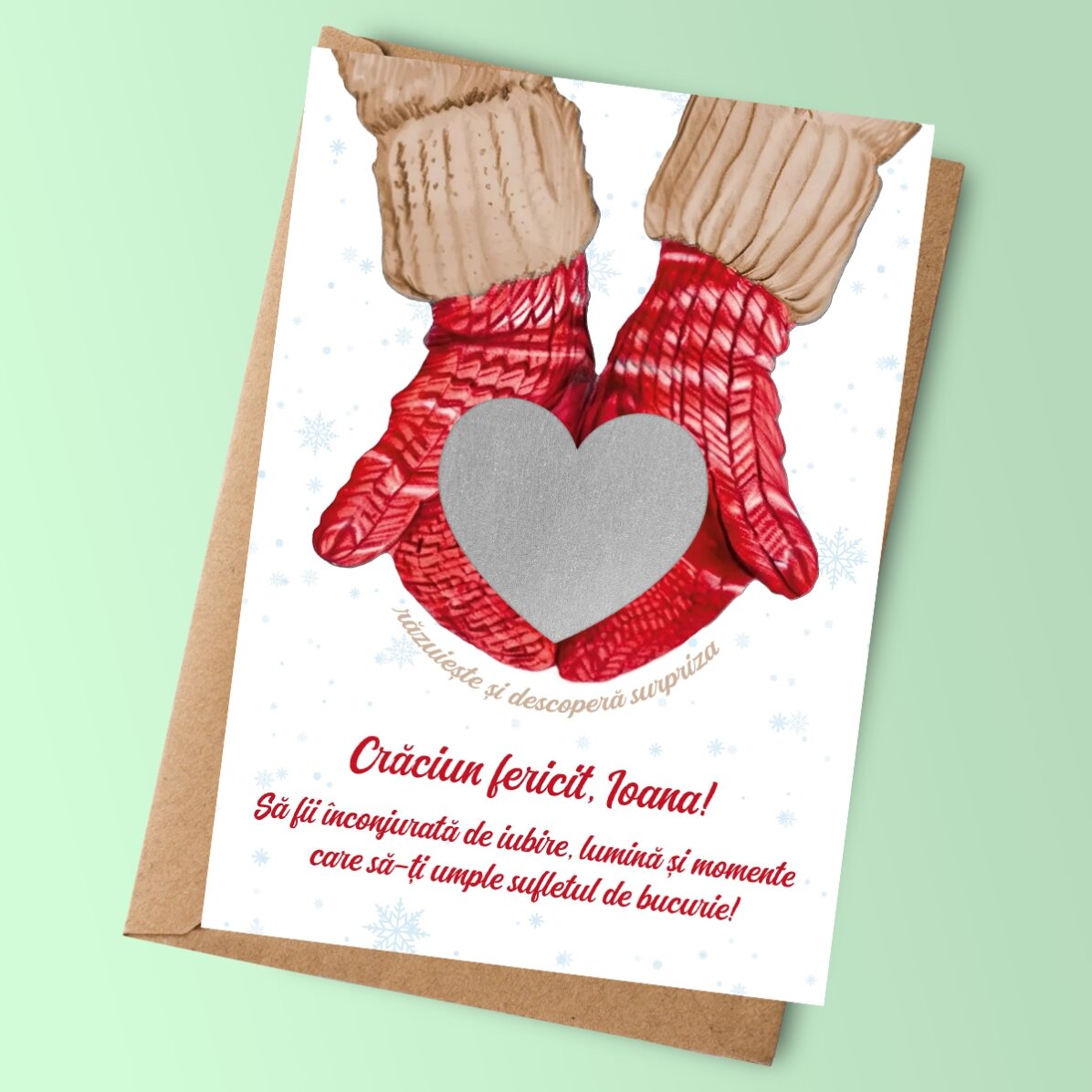 Card răzuibil personalizat de Crăciun - Love