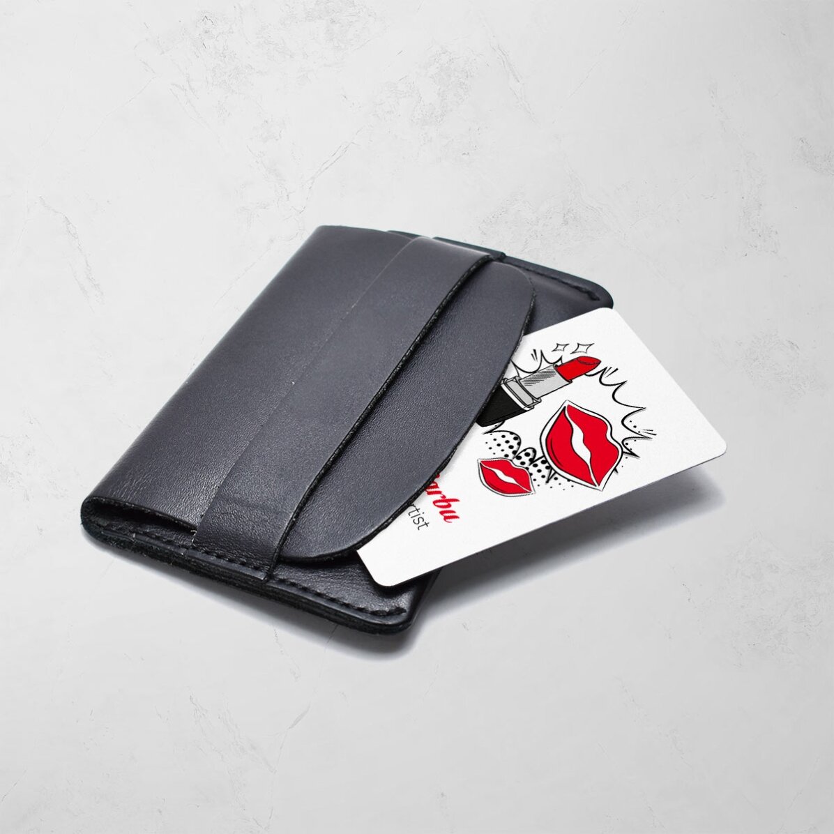 Carte de vizită aluminiu personalizată față-verso cu mesaj - Make-up Artist