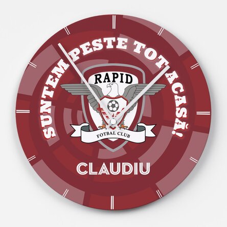 Ceas FC Rapid 1923 personalizat cu nume - Spirala