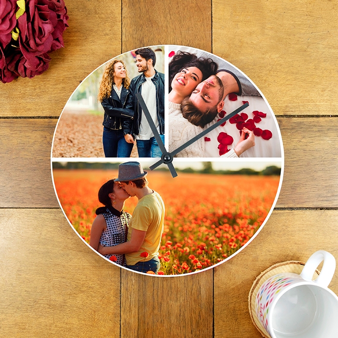 Ceas personalizat cu 3 poze