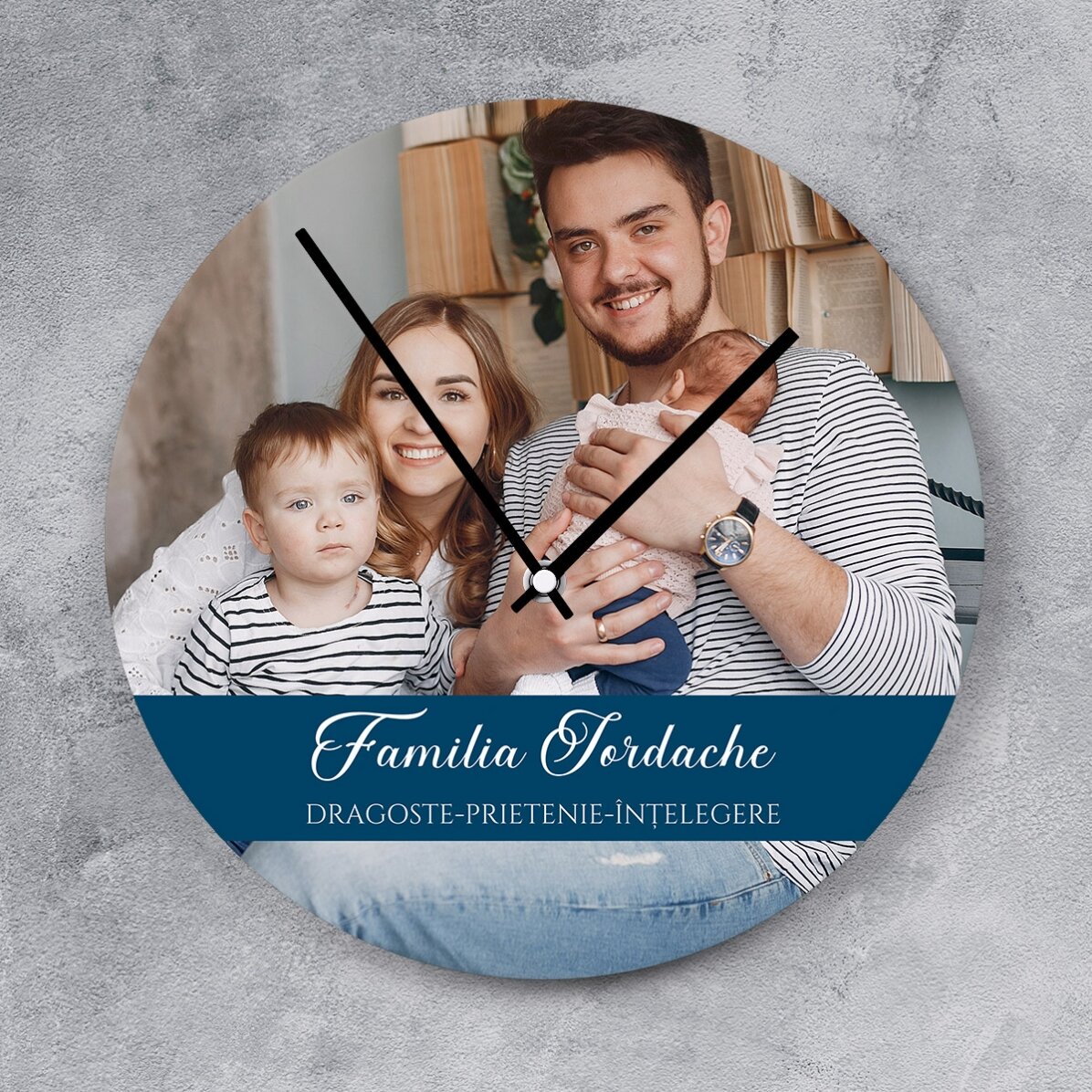 Ceas personalizat cu poză și mesaj 