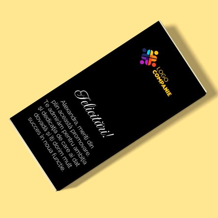 Ciocolată personalizată cu logo și text - Promovare