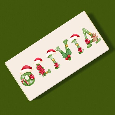 Ciocolată personalizată cu mesaj  - Crăciun fericit!