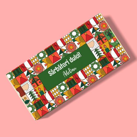 Ciocolată personalizată cu mesaj - Geometric Christmas