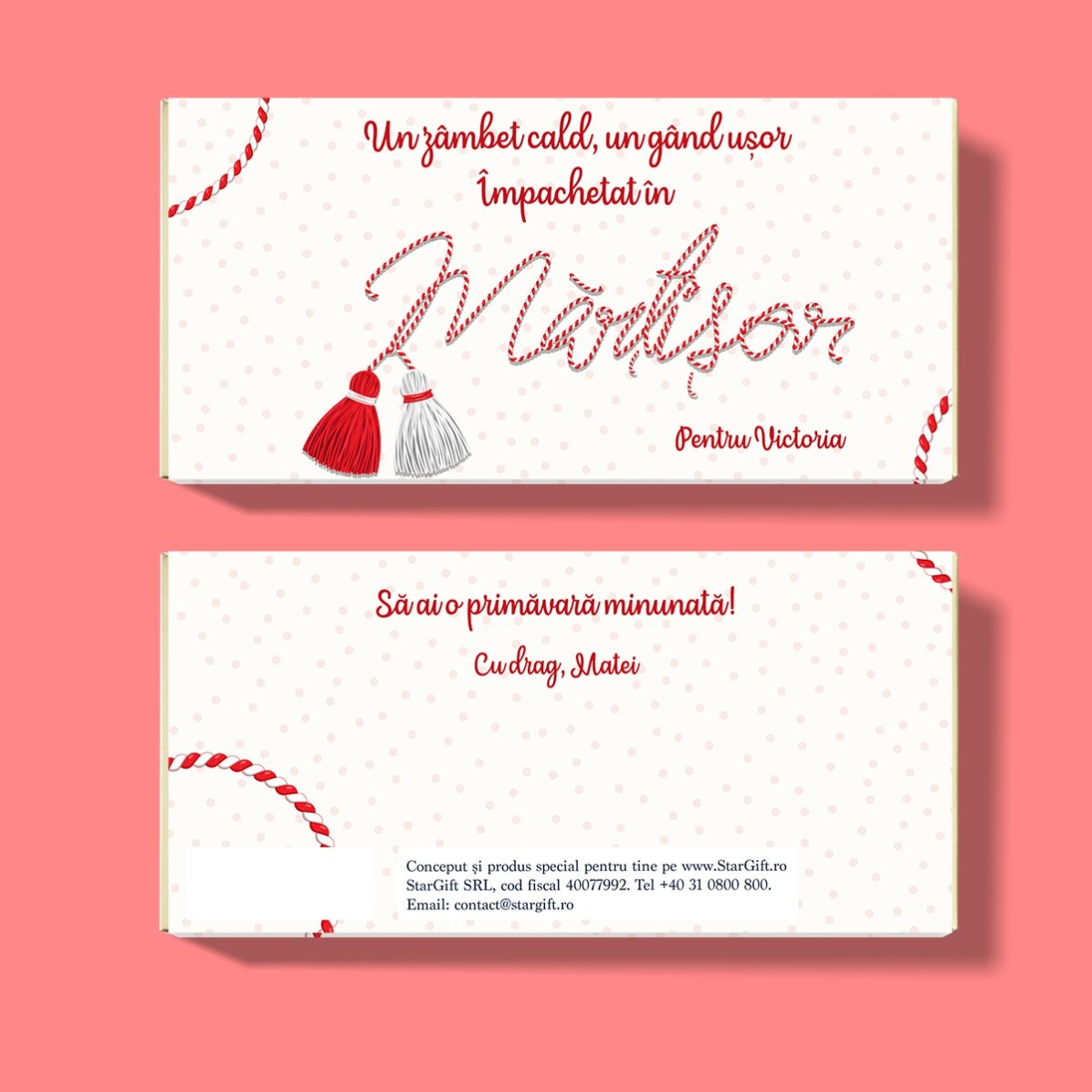 Ciocolată personalizată cu mesaj - Mărțișor