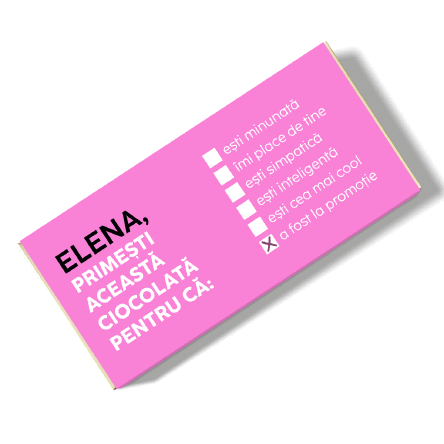 Ciocolată personalizată cu mesaj - Pentru că