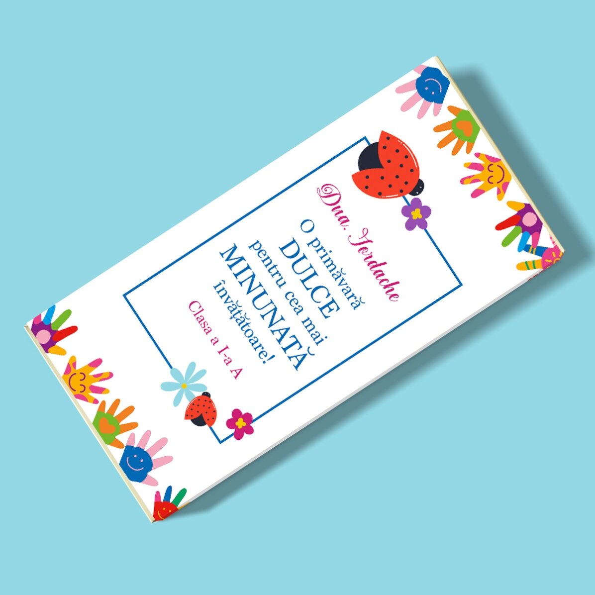 Ciocolată personalizată cu mesaj pentru profesoare minunate