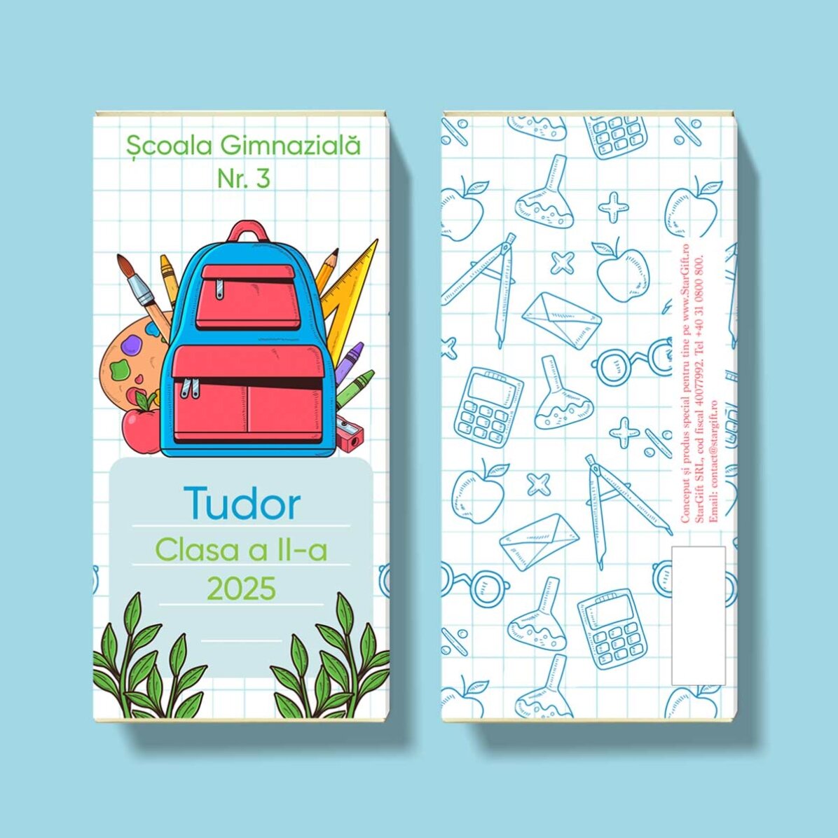 Ciocolată personalizată cu mesaj - Prima zi de școală