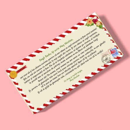 Ciocolată personalizată cu mesaj  - Scrisoare de la Moș Nicolae