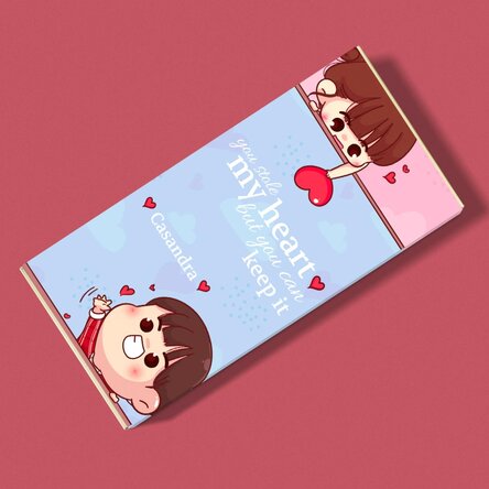 Ciocolată personalizată cu mesaj - You stole my heart