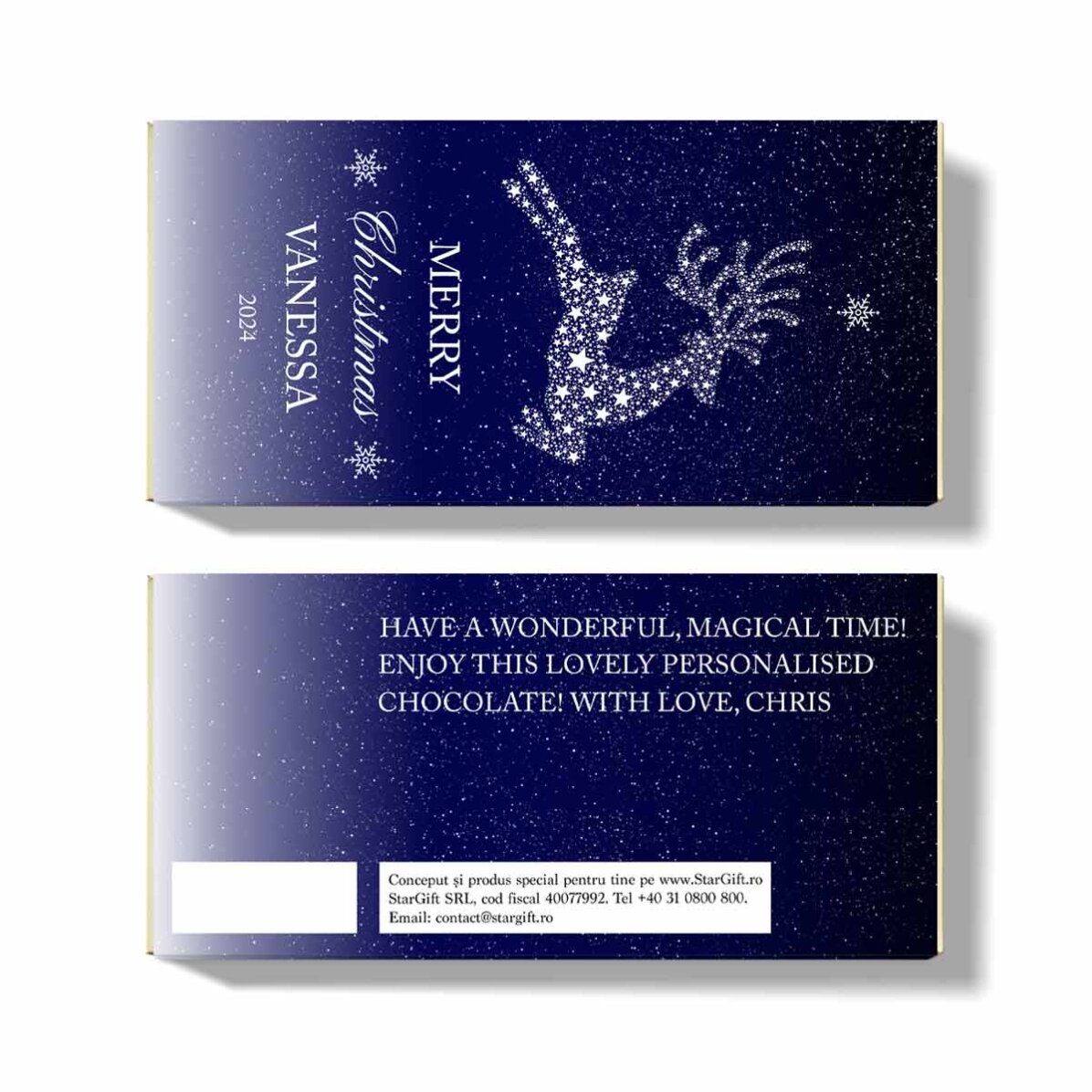 Ciocolată personalizată cu nume și mesaj - Christmas Night