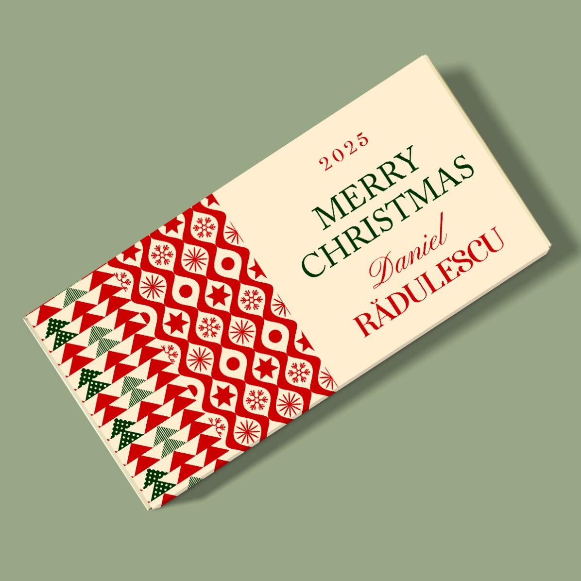 Ciocolată personalizată cu nume și mesaj - Classic Christmas