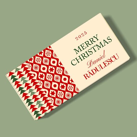 Ciocolată personalizată cu nume și mesaj - Classic Christmas