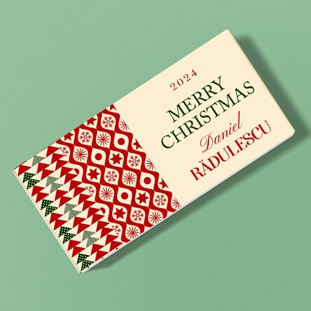 Ciocolată personalizată cu nume și mesaj - Classic Christmas