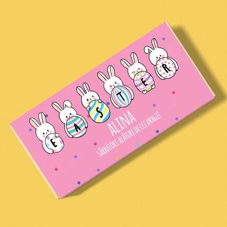 Ciocolată personalizată cu nume și mesaj - Easter