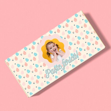Ciocolată personalizată cu o poză - Paște fericit!