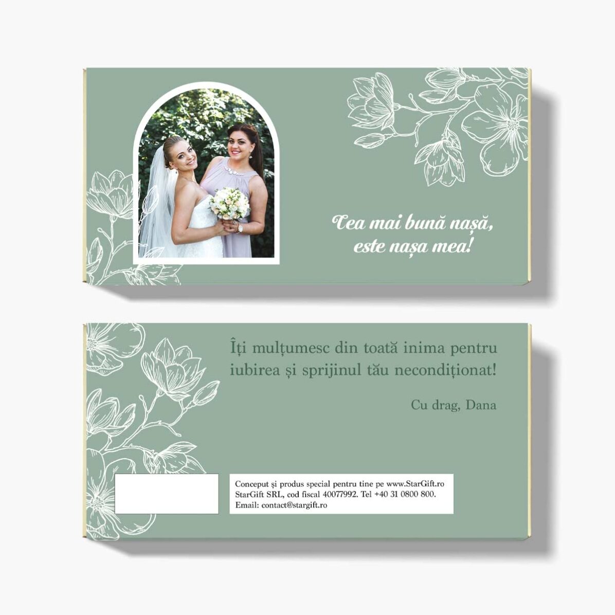 Ciocolată personalizată cu o poză și mesaj - Flowers