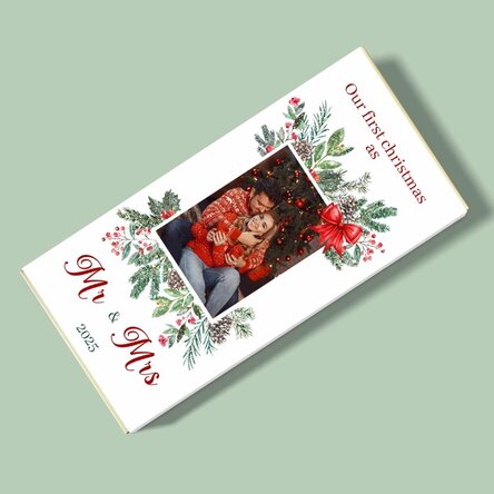 Ciocolată personalizată cu poză și mesaj  - Our first christmas