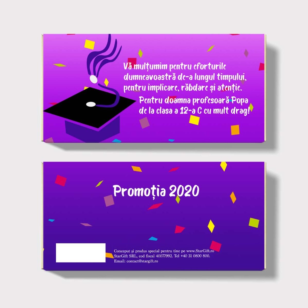 Ciocolată personalizată cu text - Graduation