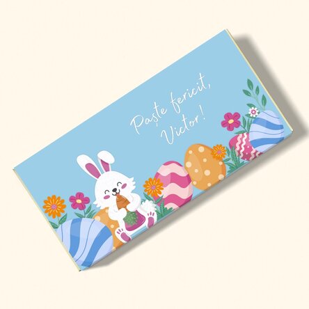 Ciocolată personalizată cu text - Paște fericit!