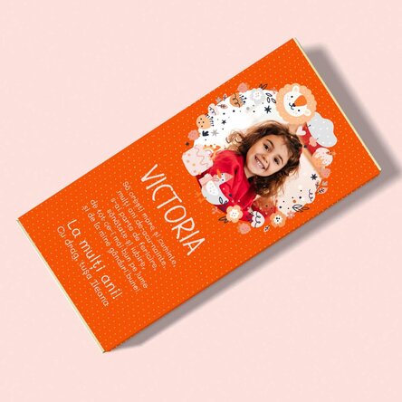 Ciocolată personalizată cu text pentru copii - Cute animals