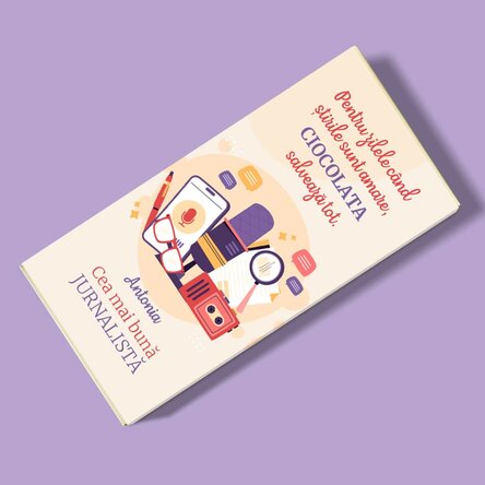 Ciocolată personalizată cu text pentru Jurnalist