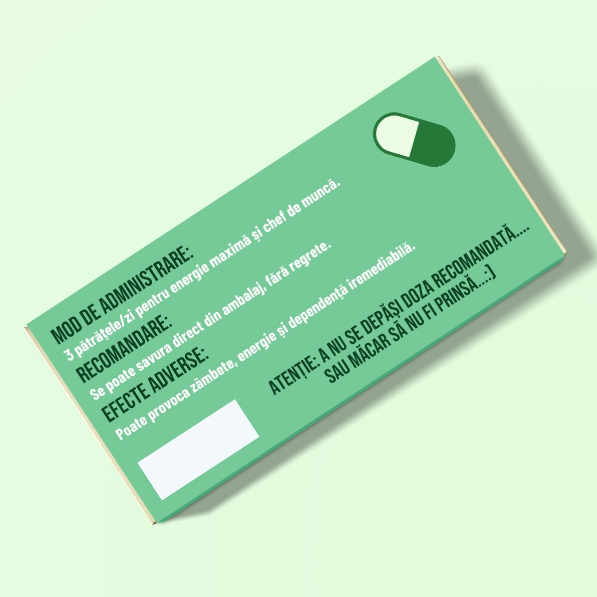 Ciocolată personalizată cu text - Prescripție medicală