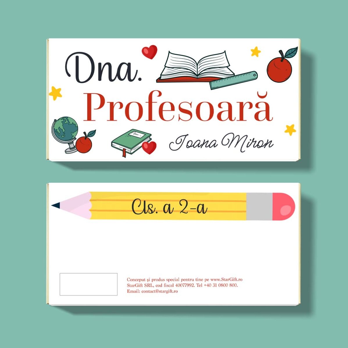 Ciocolată personalizată cu text - School