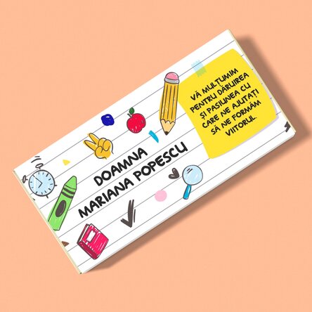 Ciocolată personalizată cu text - Școală