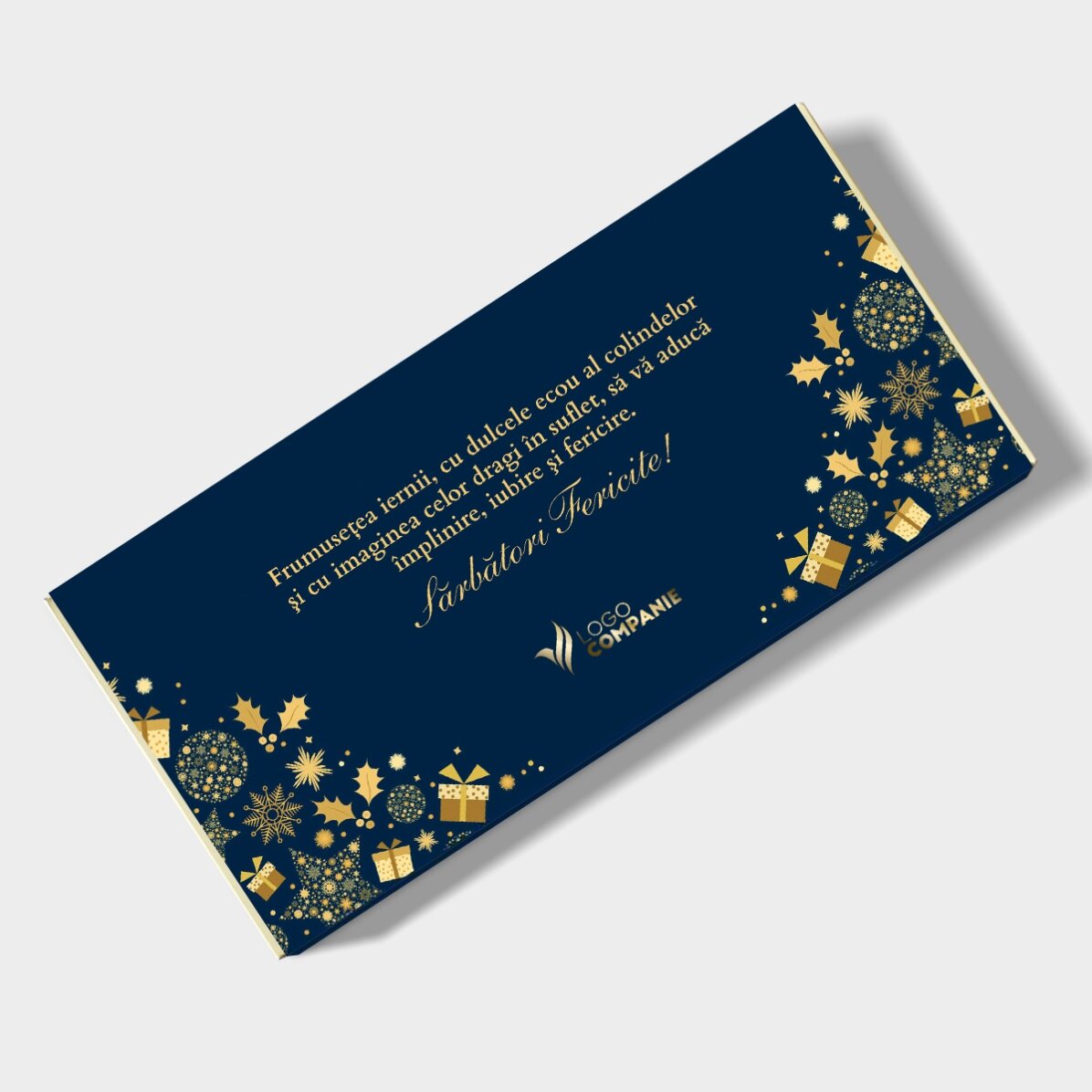Ciocolată personalizată cu text și logo - Poveste de Crăciun