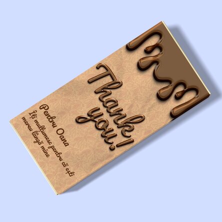 Ciocolată personalizată cu text - Thank you!