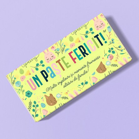 Ciocolată personalizată cu text - Un Paște Fericit!