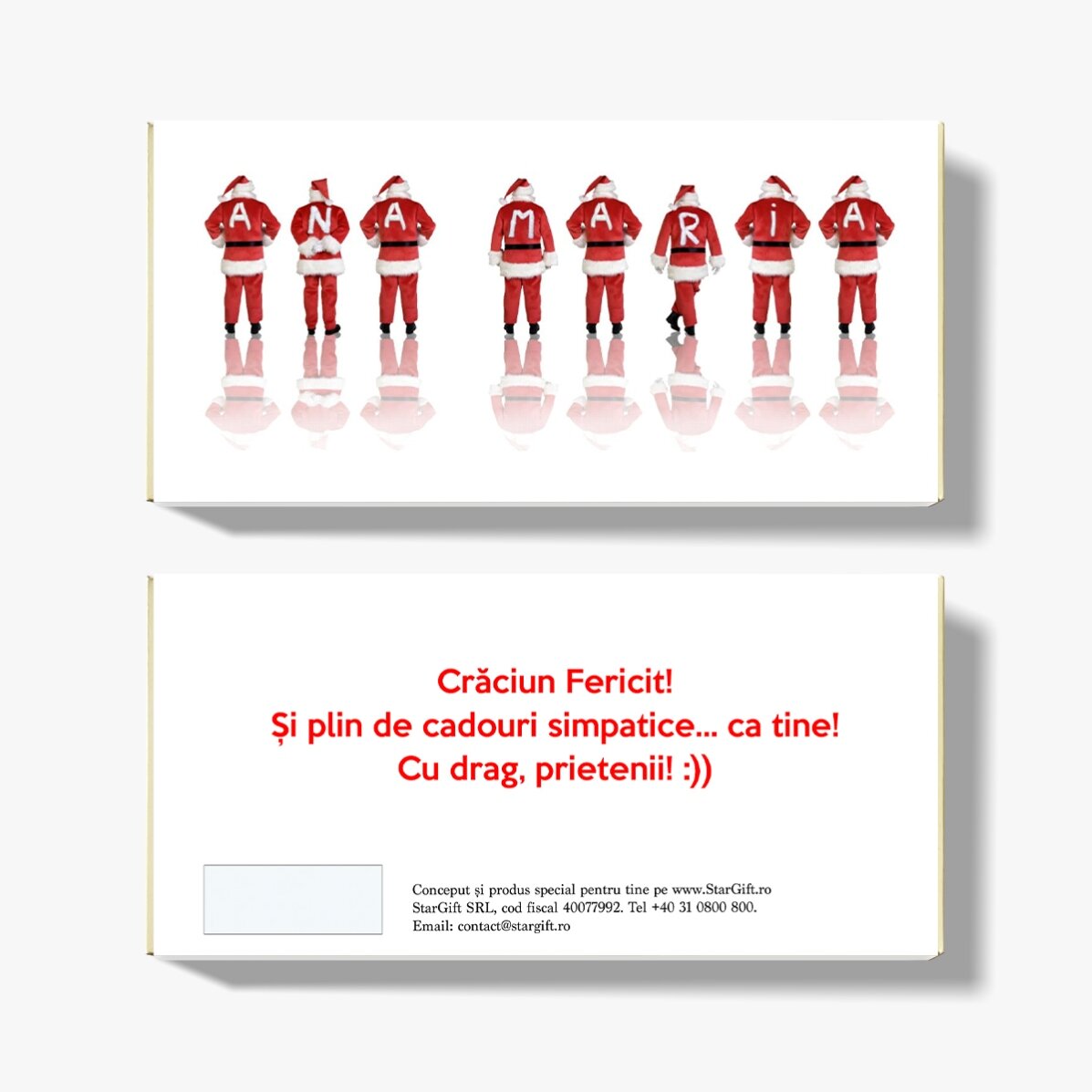 Ciocolată personalizată de Crăciun