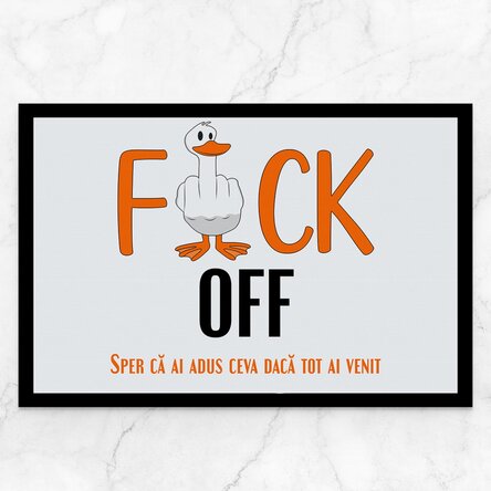 Covoraș de intrare personalizat cu text - Duck off