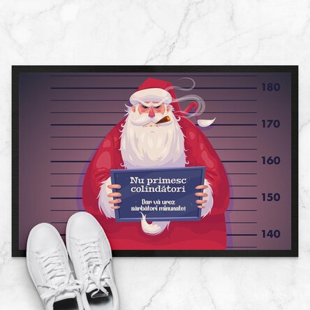 Covoraș de intrare personalizat cu text - Moș ursuz