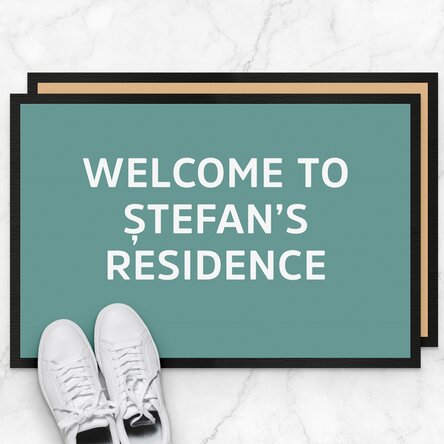 Covoraș de intrare personalizat cu text - Welcome to my residence