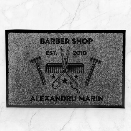 Covoraș intrare de interior personalizat cu text - Barber Shop