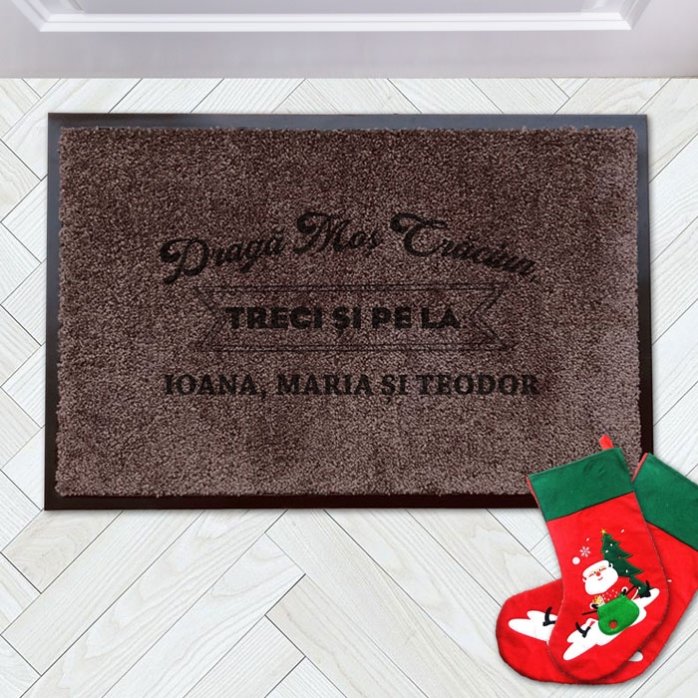 Covoraș intrare de interior personalizat - Dragă Moș Crăciun