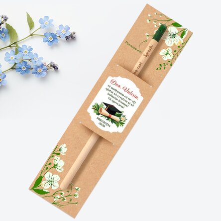 Creion plantabil personalizat cu mesaj de absolvire - Vă mulțumim