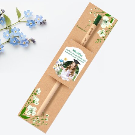 Creion plantabil personalizat cu poză și mesaj - Absolvire