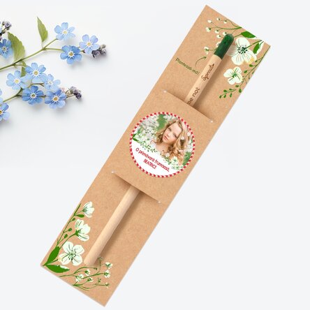 Creion plantabil personalizat cu poză și mesaj - Mărțișor