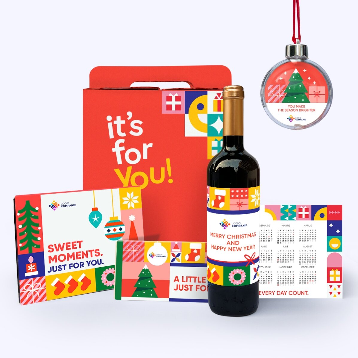 Cutie cadou - Christmas Joy cu produse personalizate cu logo-ul tău 