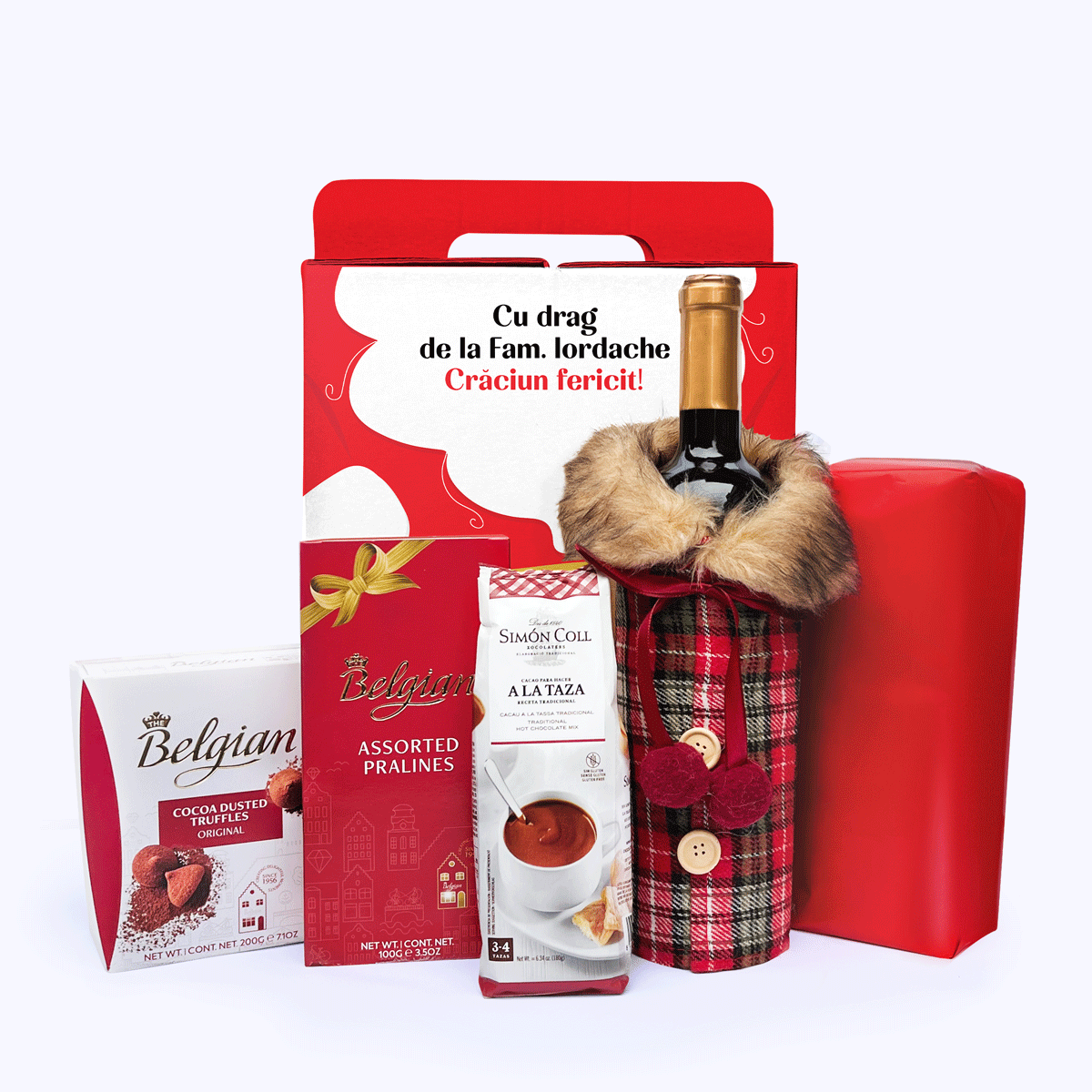 Cutie cadou de la Moș Crăciun cu sticker personalizat cu mesaj