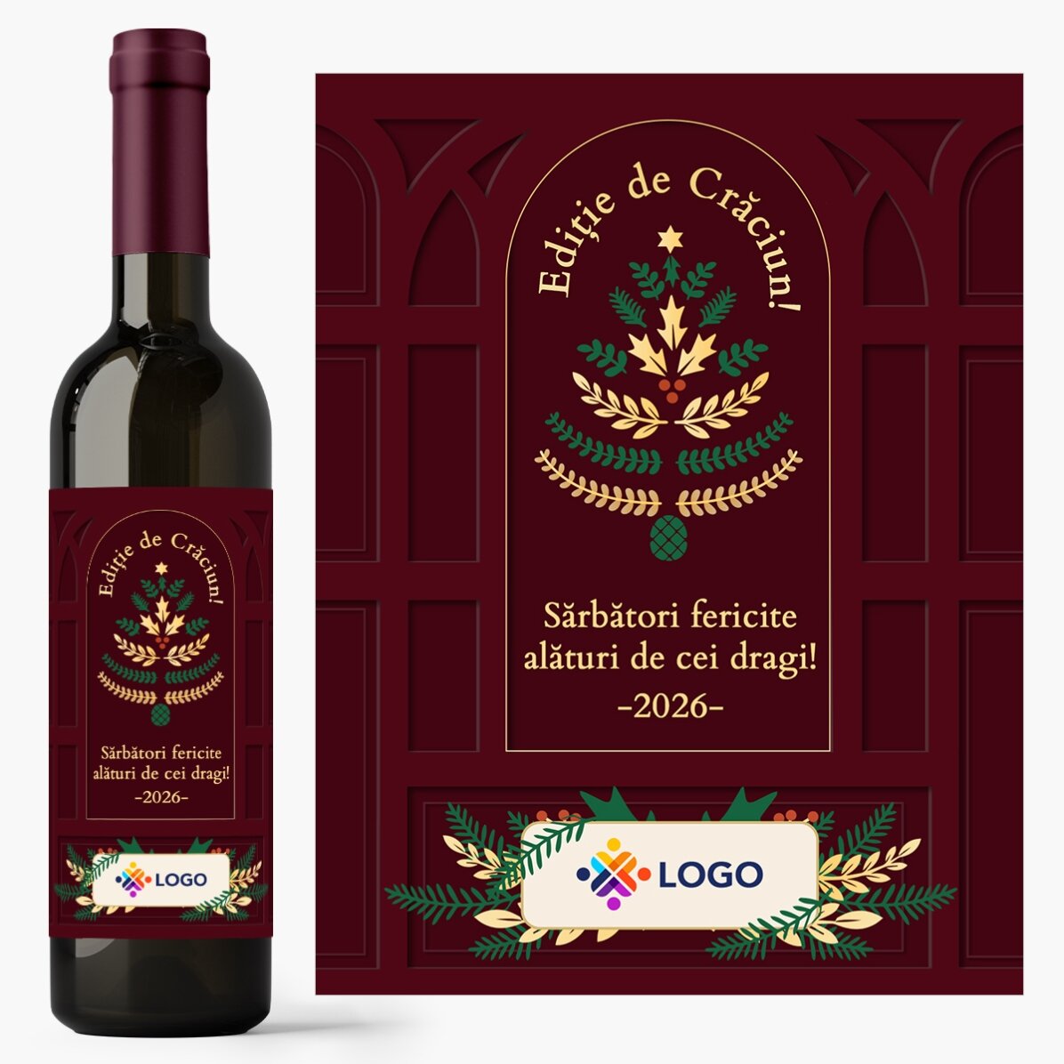 Cutie cadou - Ediție de Crăciun cu produse personalizate cu logo și mesaj