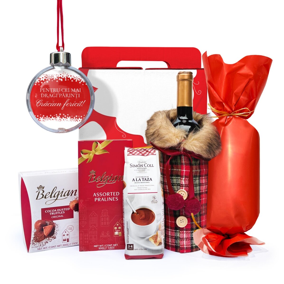 Cutie Cadou - Livrare specială de Crăciun cu glob personalizat cu mesaj