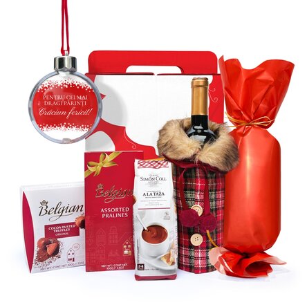 Cutie Cadou - Livrare specială de Crăciun cu glob personalizat cu mesaj